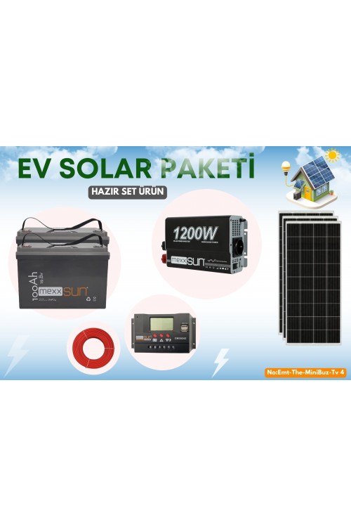 Güneş Enerji Paketi Yaz Kış Kullanım LiFePO4 Solar Paket